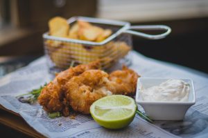 Fish and chips with dip